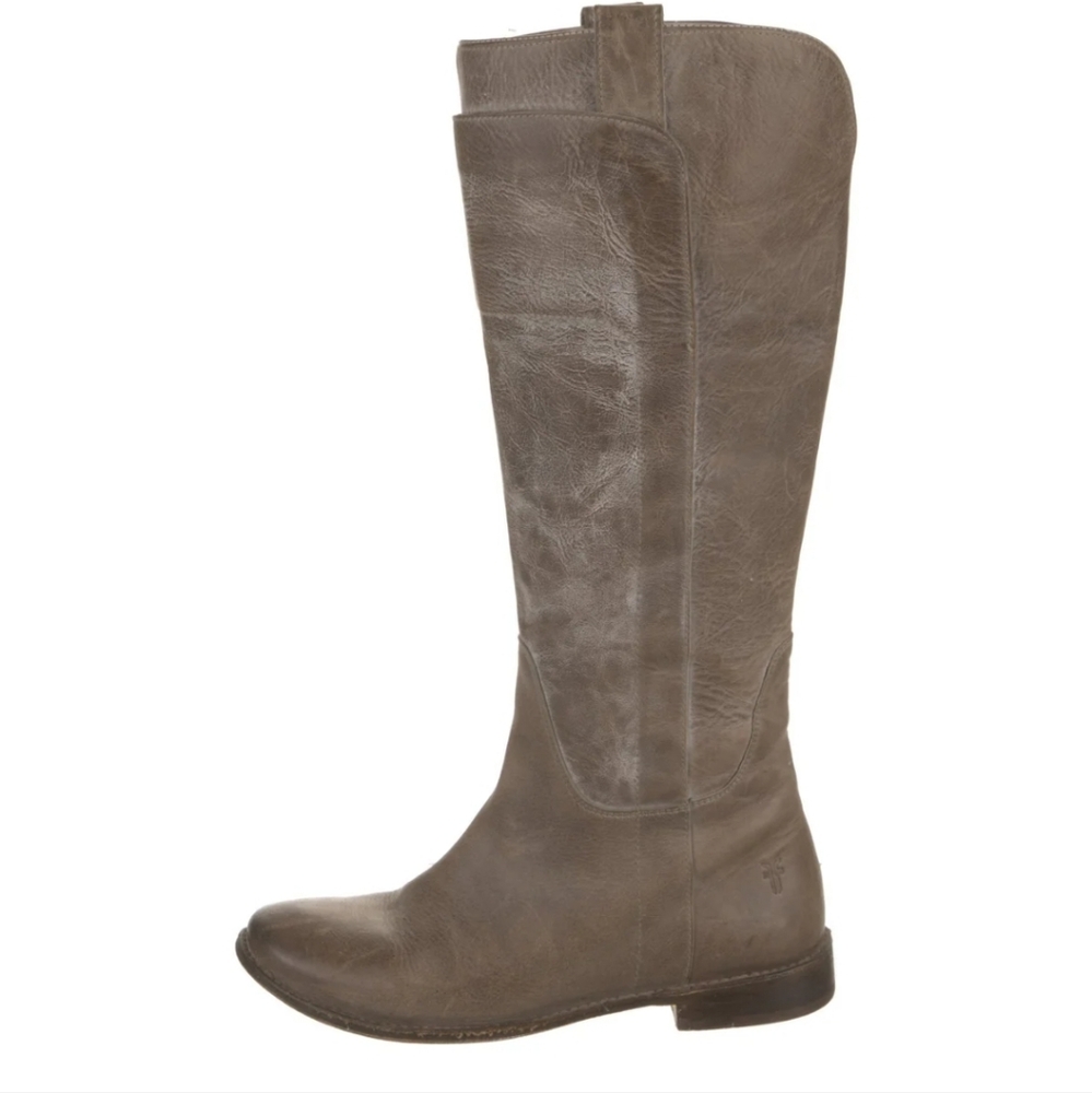 Frye Tall Leather Riding Boots in Taupe
